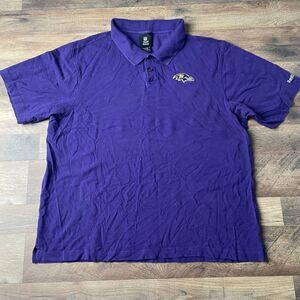 Ravens Baltimore Polo‎ Men's XL Purple Reebok Athletic Training Football 949